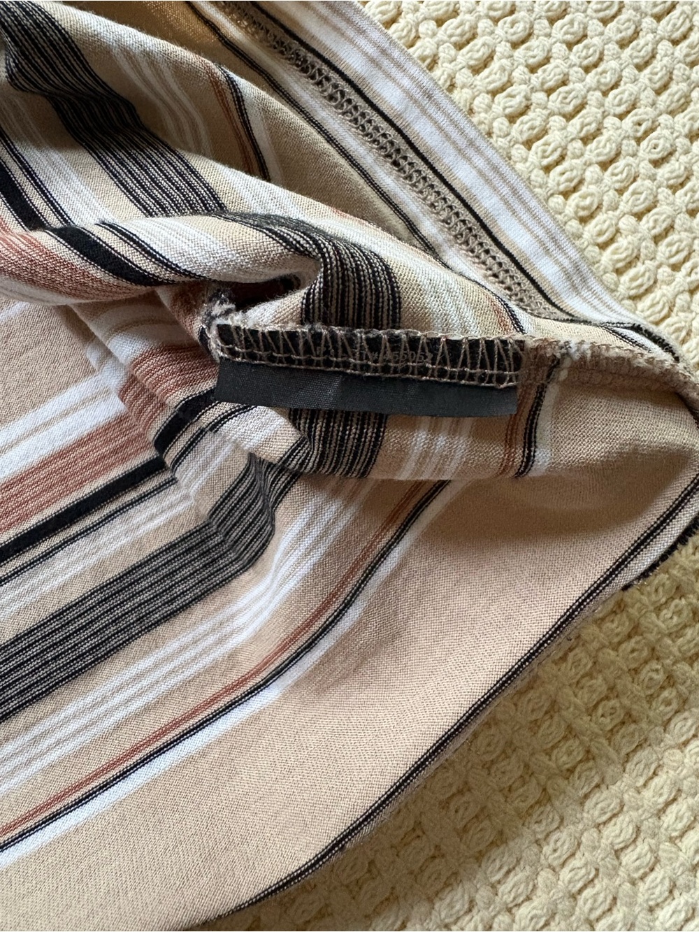 Theory black tan white striped Tshirt - Picture 4 of 6